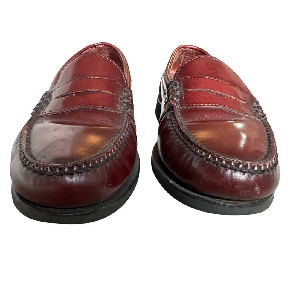 Rockport Size 10 Men Burgundy Brown Leather Preppy Penny Loafer Shoe Career Work - Picture 3 of 10